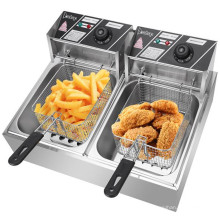 Commercial Double Oil Cylinder French Fries Frying Machine Oven Electric Deep Fryer